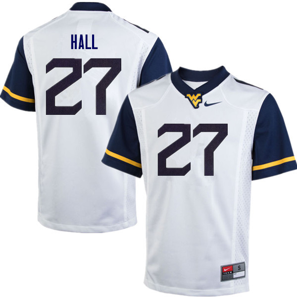 Men #27 Kwincy Hall West Virginia Mountaineers College Football Jerseys Sale-White - Click Image to Close